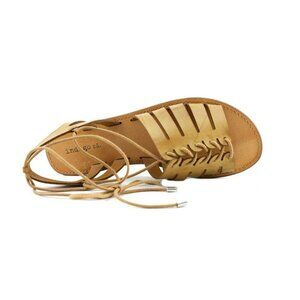 Indigo Rd. Light‎ Natural Tan Gladiator Leather Lace up Sandals Size 6.5